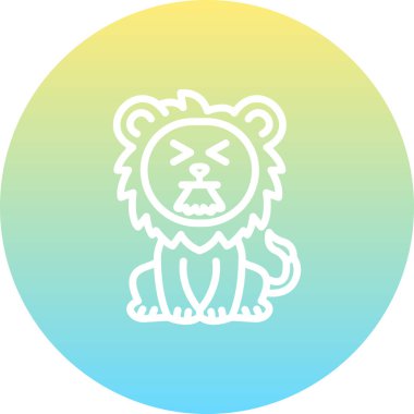 Kusan Aslan Minimum Düz Yaratıcı Grafik Tasarımı