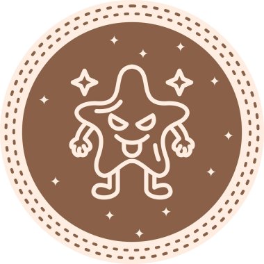 Kıskanç Yıldız Eşsiz Düz Dijital Tasarım Nesnesi