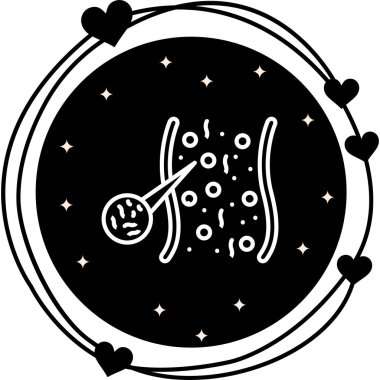 vektör el - yıldızlı karalama kalbin çizimi