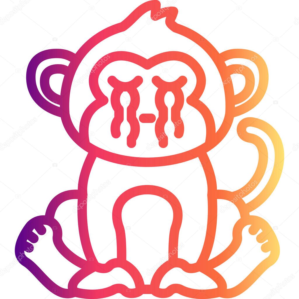 Monkey With Loudly Crying Professional Innovative Flat Design Layout