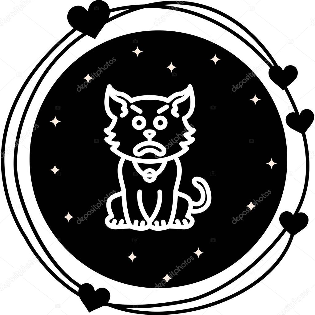 Angry Cat Creative Modern Flat Vector Design