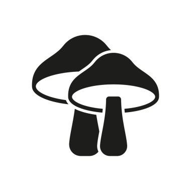 Modern tasarımda mantarları, doğayı ve sağlıklı yiyecekleri sembolize eden kabartmalı mantar ikonu.