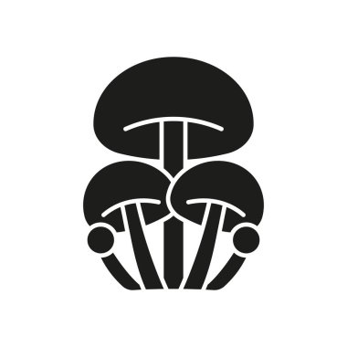 Modern tasarımda mantarları, doğayı ve sağlıklı yiyecekleri sembolize eden kabartmalı mantar ikonu.