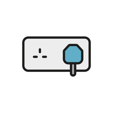 Elektrik bağlantısını, şarjı ve modern güç kaynağını temsil eden priz ve soket simgesi.