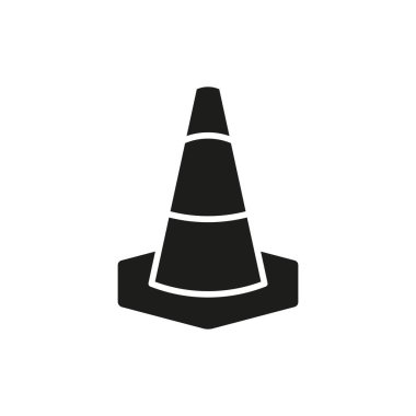 Cesur yapı, güvenlik ve trafik yönetimi tasarımları için Glyph yol bariyeri simgesi.