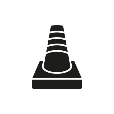 Cesur yapı, güvenlik ve trafik yönetimi tasarımları için Glyph yol bariyeri simgesi.