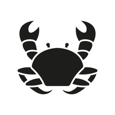 Cesur deniz canlıları, deniz ürünleri ve deniz logosu tasarımları için kabartma yengeç simgesi.