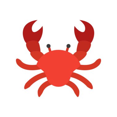 Parlak ve detaylı deniz ürünleri, deniz ürünleri ve tropikal görseller için çizgi yengeç simgesiyle renklendirilmiş.