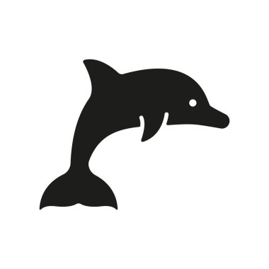 Cesur, katı ve modern deniz tasarımı projeleri için yunus simgesi.