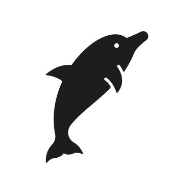 Cesur, katı ve modern deniz tasarımı projeleri için yunus simgesi.