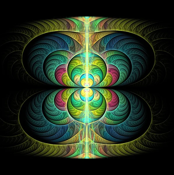Abstract ilustração de arte fractal digital simétrica colorida — Fotografia de Stock
