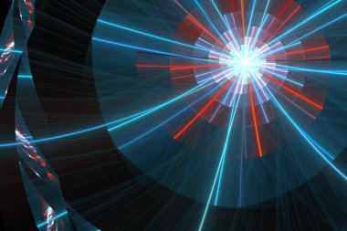 uzayda fraktal kırmızı-mavi soyut yabancı yıldız