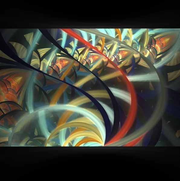 Abstrakcja Fraktal wygenerowane komputerowo obraz podwodne morze Multi-kolor trawy nowoczesne stylowe — Zdjęcie stockowe