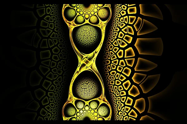 Abstrato fractal velho ouro geométrico amarelo vermelho e verde imagem — Fotografia de Stock