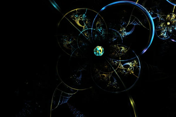 Abstrakcja Fraktal fantastyczne szkło niebieskie kula w przestrzeni — Zdjęcie stockowe
