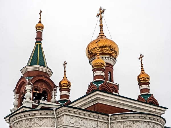 Iglesia San Jorge Victorioso Chelyabinsk Vista Día Nublado Invierno Contra — Foto de Stock