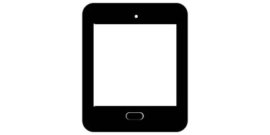 siyah modern cep telefonu beyaz arkaplanda izole edildi