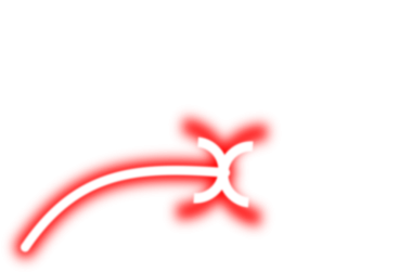 Bir dijital grafik tasarım elementi canlı kırmızı neon benzeri bir parıltıyla pürüzsüz, kıvrımlı bir çizgi sergiliyor ve bu ışık beyaz bir haç sembolüyle kesişiyor, modern ve enerjik bir görsel efekt yaratıyor..