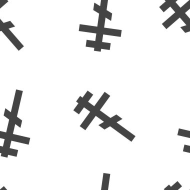 Vektör çapraz simgesi. Dini sembol, beyaz bir arkaplanda pürüzsüz bir desen. Kolayca düzenlemek için gruplandırılmış katmanlar. Tasarımın için.