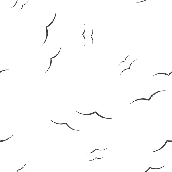 鳥の群れ 白い背景に鳥のベクトルアイコンのシームレスなパターン レイヤーをグループ化して簡単にイラストを編集できます デザインのために — ストックベクタ