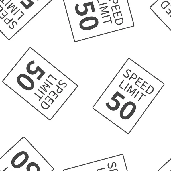 Vector Speed Limit Mph Seamless Pattern White Background 패널들은 편집하기 — 스톡 벡터