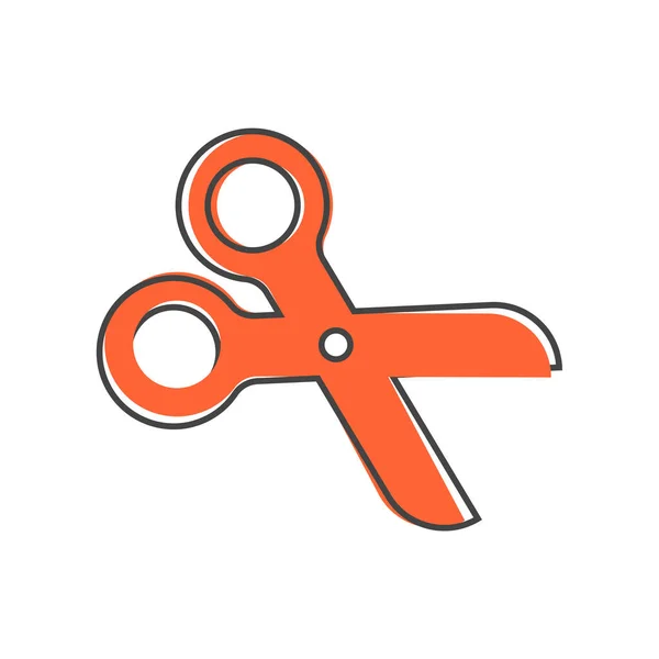 Vector Scissors Symbol Cartoon Stil Auf Weißem Hintergrund Isoliert Ebenen — Stockvektor
