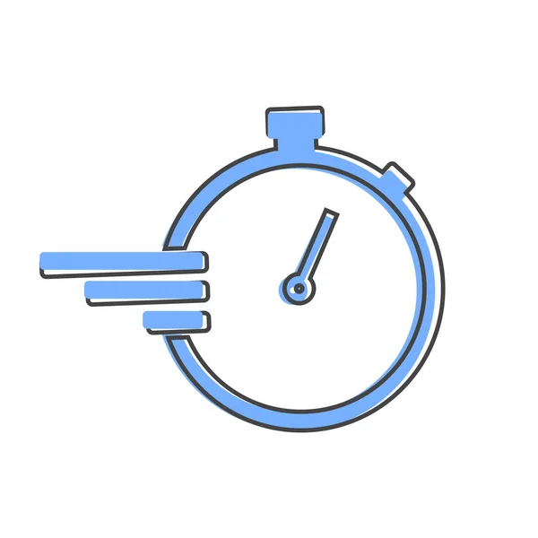 Stopwatch Vector Pictogram Cartoon Stijl Witte Geïsoleerde Achtergrond Lagen Gegroepeerd — Stockvector