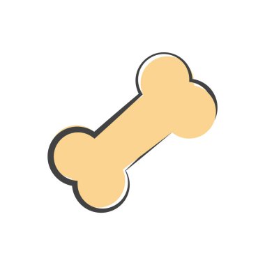 Beyaz izole edilmiş arka planda köpek kemiği çizgi film stilinin vektör simgesi. Kolayca düzenlemek için katmanlar gruplandırıldı. Tasarımın için..