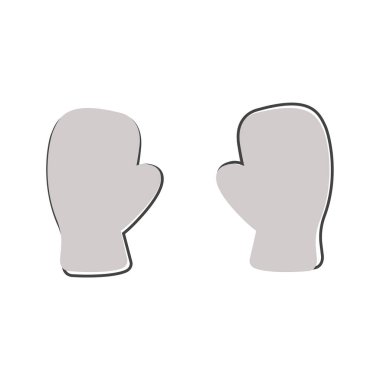 Beyaz izole edilmiş arka planda boks eldivenlerinin vektör simgesi. Kolayca düzenlemek için katmanlar gruplandırıldı. Tasarımın için..