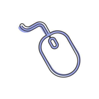 Beyaz izole arkaplanda bilgisayar fare çizgi film tarzının vektör çizimi. Kolayca düzenlemek için katmanlar gruplandırıldı. Tasarımın için..