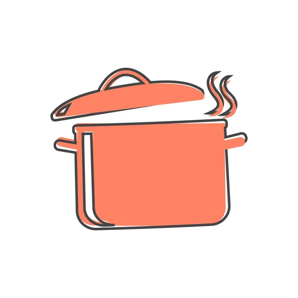 Sartén Vectorial Con Icono Vapor Símbolo Cocina Sobre Fondo Blanco — Vector de stock