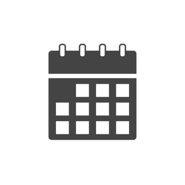 İzole edilmiş beyaz arkaplanda vektör takvimi simgesi. Kolayca düzenlemek için katmanlar gruplandırıldı. Tasarımın için..