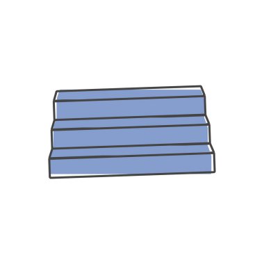 Beyaz izole arkaplanda vektör merdiven ikonu çizgi film stili. Kolayca düzenlemek için katmanlar gruplandırıldı. Tasarımın için..