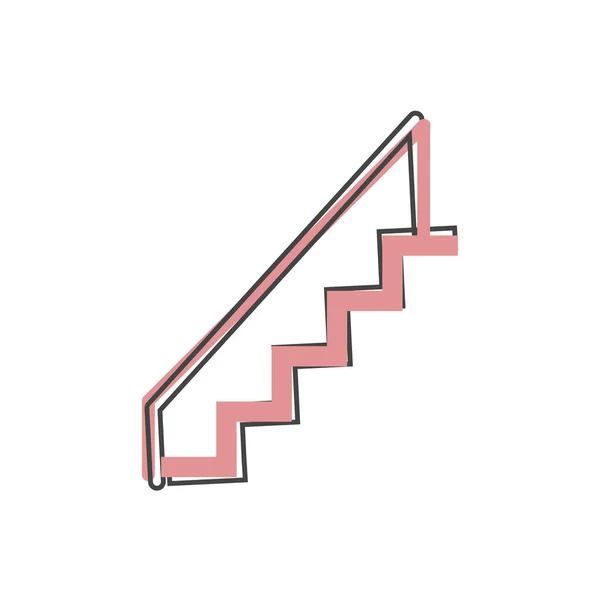 Векторная Икона Карикатуры Стиле Staircase Белом Изолированном Фоне Слои Сгруппированы — стоковый вектор