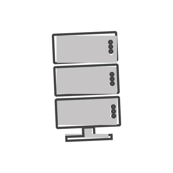 Vektor Rechenzentrumssymbol Illustration Server Cartoon Stil Auf Weißem Hintergrund Isoliert — Stockvektor
