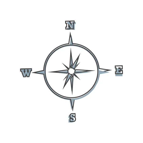 Icône Vectorielle Compas Illustration Symbole Boussole Pour Déterminer Les Côtés — Image vectorielle