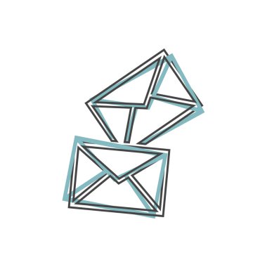 Beyaz izole arkaplanda zarf simgesi çizgi film stili. Kolayca düzenlemek için katmanlar gruplandırıldı. Tasarımın için..