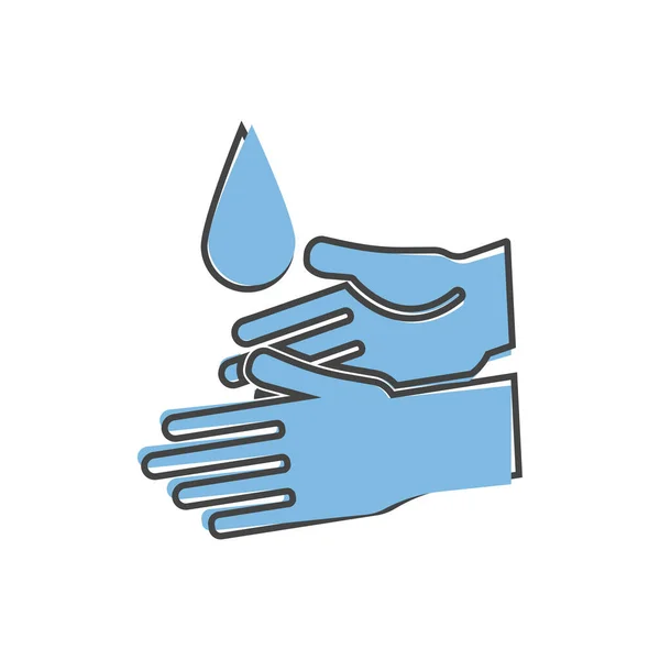 Hand Washing Vector Icon Hygiene Symbol Cartoon Style White Isolated — Stock Vector