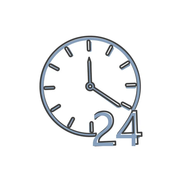 Векторная Иконка Часов Часа Векторные Иллюстрационные Часы Стиле Мультфильма Белом — стоковый вектор