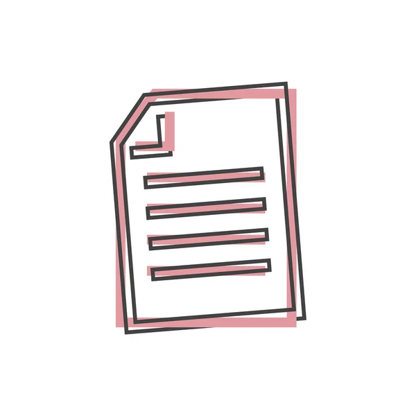 Vektor Dokument Ikon Dokumentverifieringssymbol Tecknad Stil Vit Isolerad Bakgrund Lager — Stock vektor