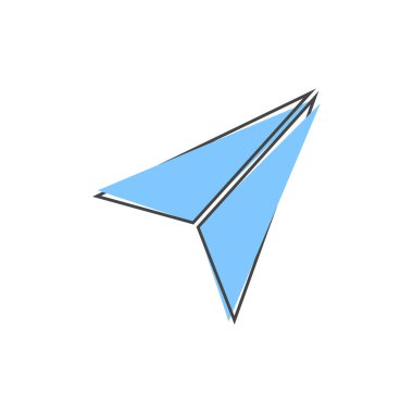 Beyaz izole arkaplanda çizgi film tarzında vektör uçak imleç simgesi. Kolayca düzenlemek için katmanlar gruplandırıldı. Tasarımın için..