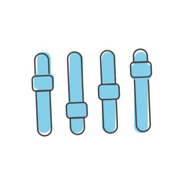 Beyaz izole arkaplanda çizgi film tarzında kaydırıcı ses vektör simgesi. Kolayca düzenlemek için katmanlar gruplandırıldı. Tasarımın için..