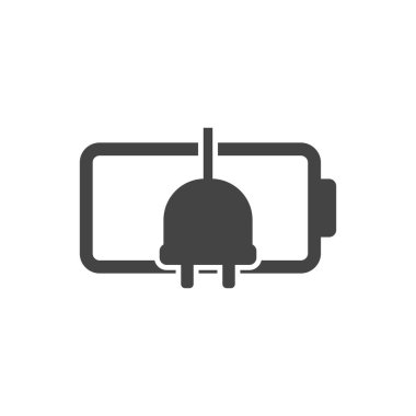 Beyaz izole arkaplanda pil göstergesi simgesi. Kolayca düzenlemek için katmanlar gruplandırıldı. Tasarımın için..