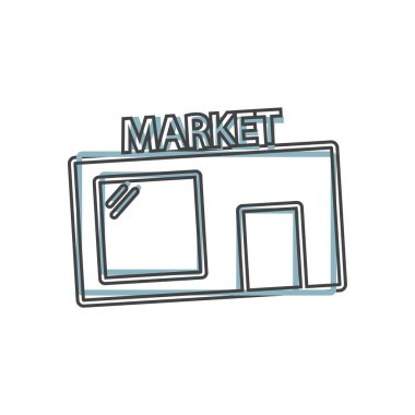  Vektör ikonu inşaat atölyesi. Beyaz izole arkaplanda çizgi film tarzında simge sakla. Kolayca düzenlemek için katmanlar gruplandırıldı. Tasarımın için..