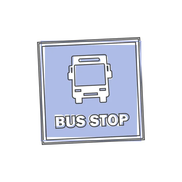 Bus Stop Vector Icono Estilo Dibujos Animados Sobre Fondo Blanco — Archivo Imágenes Vectoriales