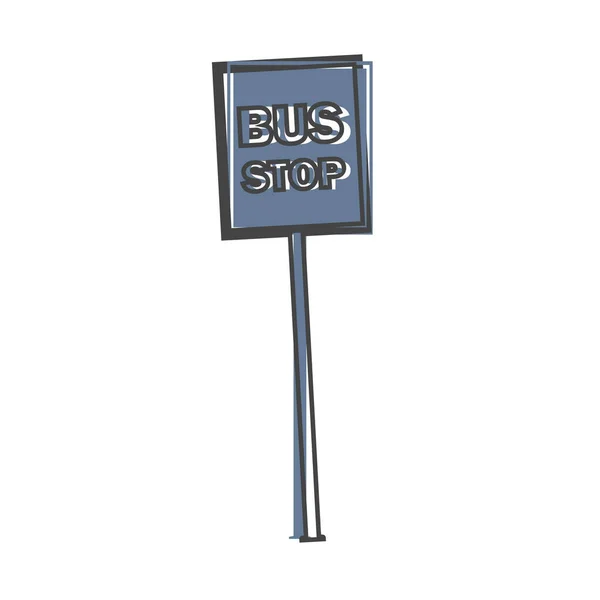 Bushaltestelle Vektor Symbol Auf Cartoon Stil Auf Weißem Hintergrund Isoliert — Stockvektor