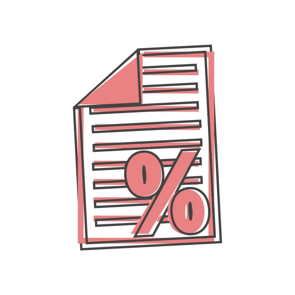Vektordokument Symbol Und Prozentzeichen Leihsymbol Cartoon Stil Auf Weißem Isolierten — Stockvektor