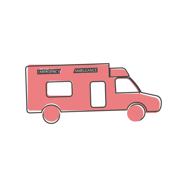 Ambulance Vector Icoon Cartoon Stijl Witte Geïsoleerde Achtergrond Lagen Gegroepeerd — Stockvector