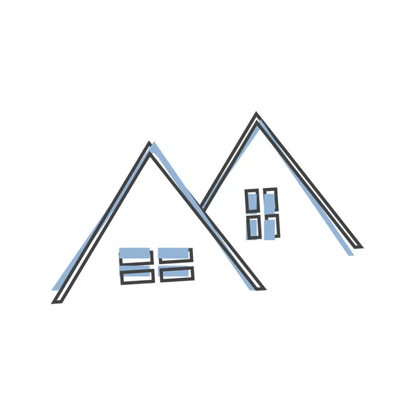 矢量房屋屋顶图标由窗口卡通风格的白色隔离背景 层次结构分组 以方便编辑说明 为了你的设计 — 图库矢量图片