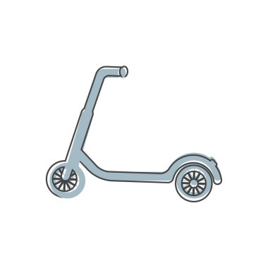 Beyaz izole arkaplanda çizgi film tarzında Lscooter vektör simgesi. Kolayca düzenlemek için katmanlar gruplandırıldı. Tasarımın için..